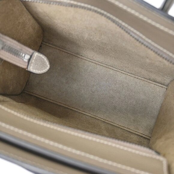 Celine Brown Leather Nano Luggage Tote Handbag S-AT-4116 S-BG-4146 116040 - Picture 8 of 10